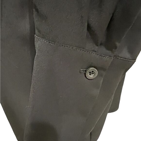 Gracia Twist Front Shirt Dress Black Long Sleeve Collared Side Zip Pockets L NWT - Picture 10 of 14